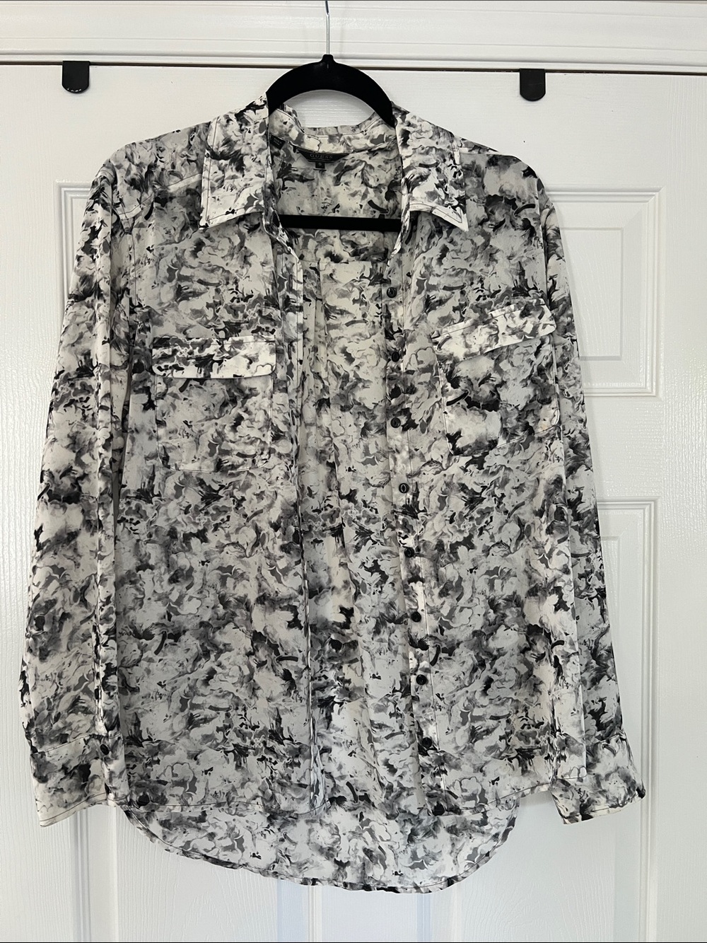 GUESS Black and White Marble Print Shirt